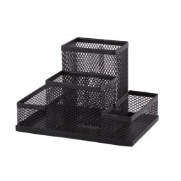 PRZYBORNIK NA BIURKO 154X103X103MM D.RECT CZARNY MATALOWA SIATKA