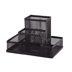 PRZYBORNIK NA BIURKO 154X103X103MM D.RECT CZARNY MATALOWA SIATKA