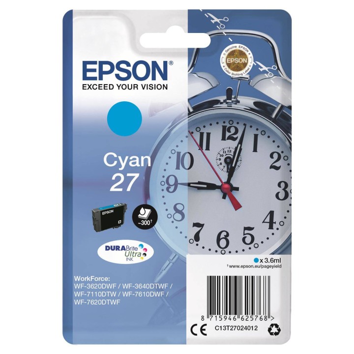 TUSZ ORYGINALNY EPSON T2702 C13T27024012 CYAN 3,6 ML