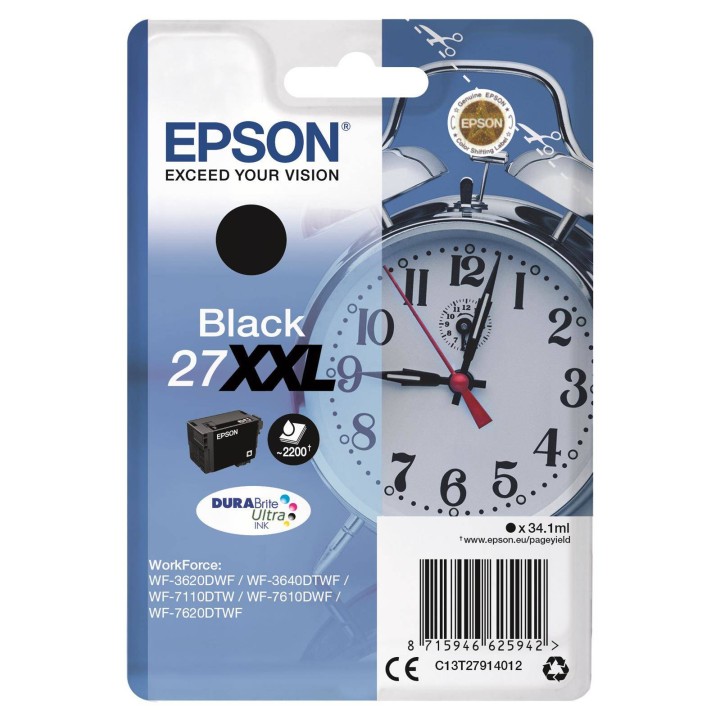 TUSZ ORYGINALNY EPSON T2791 C13T27914012 CZARNY 34,1 ML