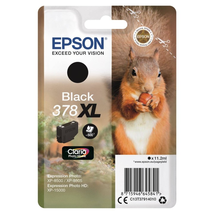 TUSZ ORYGINALNY EPSON T3791 C13T37914010 CZARNY 500 STRON