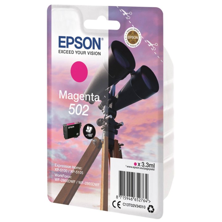 TUSZ ORYGINALNY EPSON T02V34010 C13T02V34010 MAGENTA 165 STRON